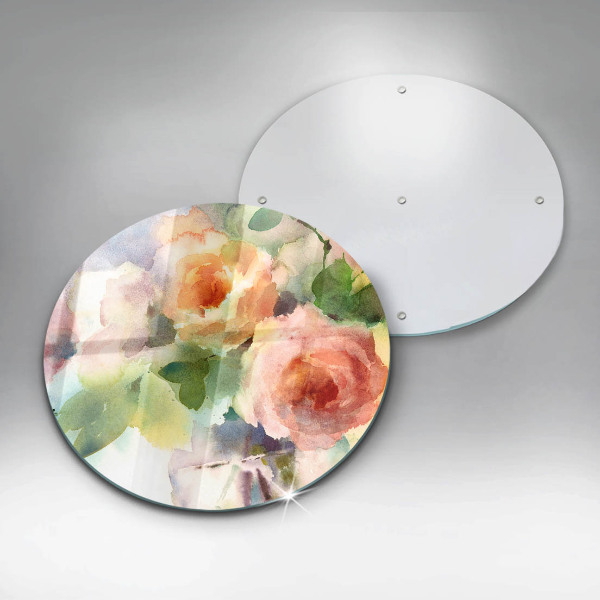 Protection plaque induction Fleurs peintes