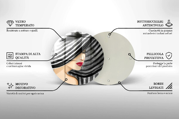 Protection plaque induction Femme au chapeau