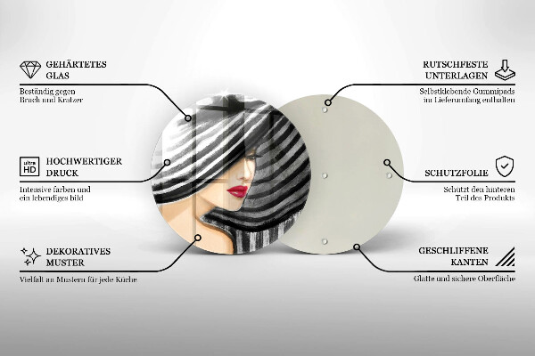 Protection plaque induction Femme au chapeau