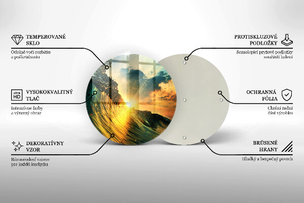 Protection plaque induction Vague et coucher de soleil