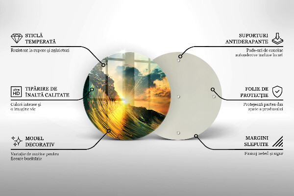 Protection plaque induction Vague et coucher de soleil