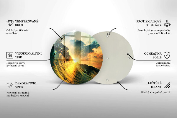 Protection plaque induction Vague et coucher de soleil