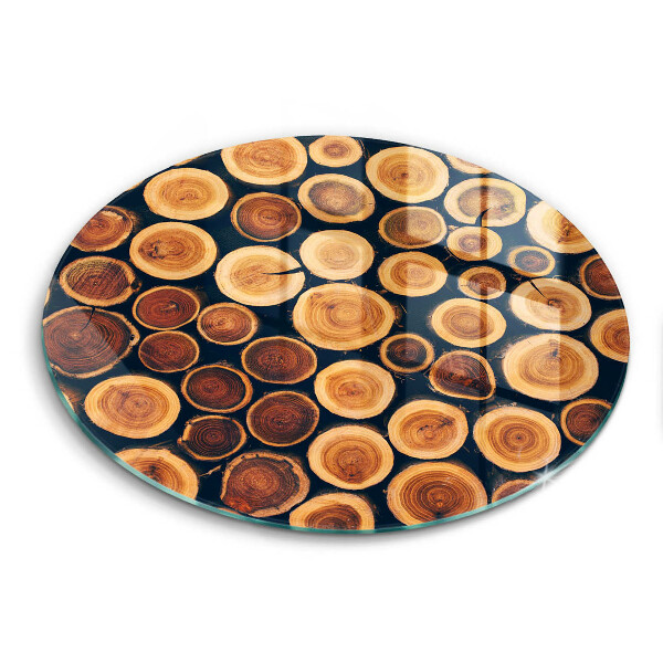 Protection plaque induction Des souches d'arbres en bois