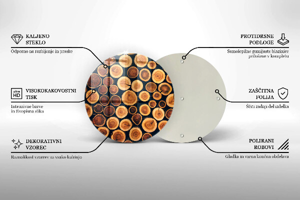 Protection plaque induction Des souches d'arbres en bois
