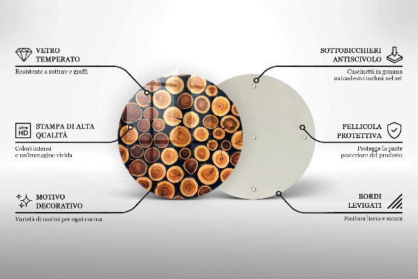Protection plaque induction Des souches d'arbres en bois
