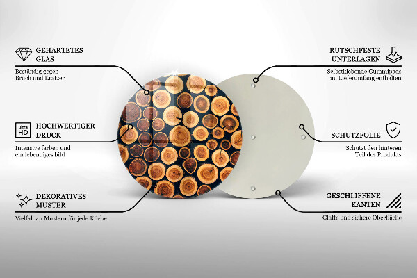 Protection plaque induction Des souches d'arbres en bois