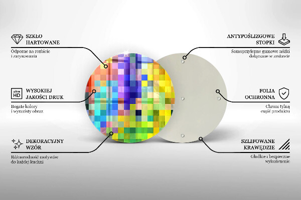 Protection plaque induction Carrés de pixels colorés