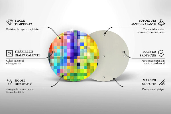 Protection plaque induction Carrés de pixels colorés