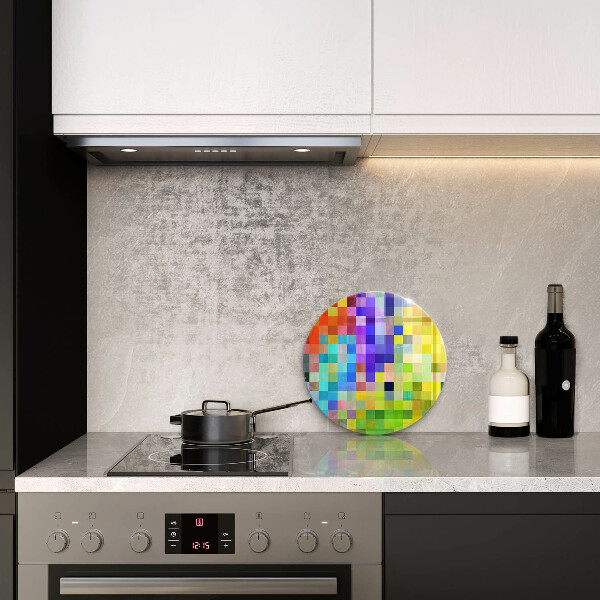 Protection plaque induction Carrés de pixels colorés