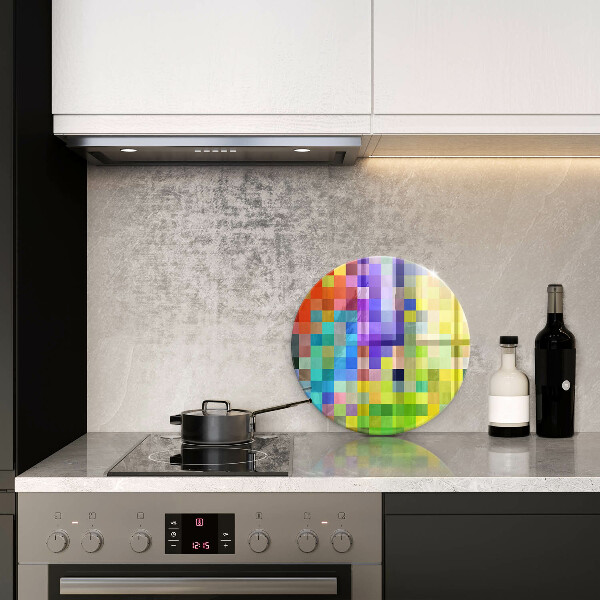 Protection plaque induction Carrés de pixels colorés