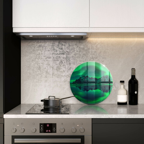 Protection plaque induction Paysage d'aurores boréales