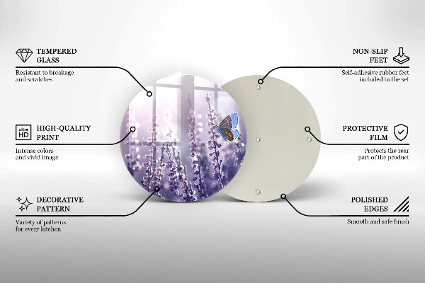 Protection plaque induction Fleurs sauvages et papillon