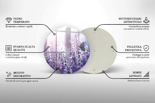 Protection plaque induction Fleurs sauvages et papillon