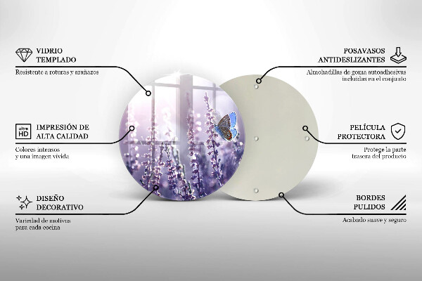 Protection plaque induction Fleurs sauvages et papillon