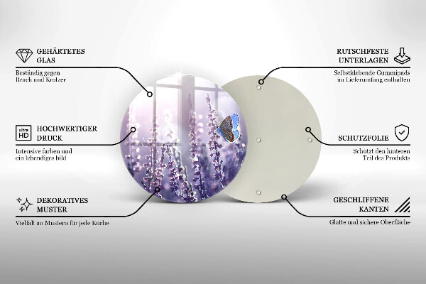 Protection plaque induction Fleurs sauvages et papillon