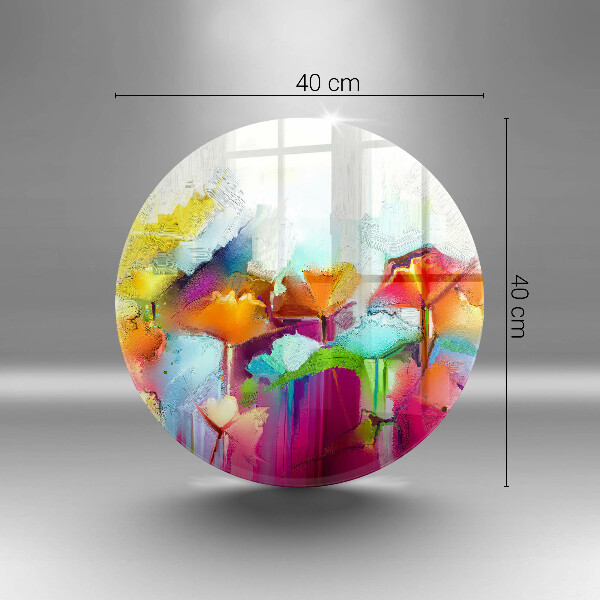 Protection plaque induction Fleurs peintes