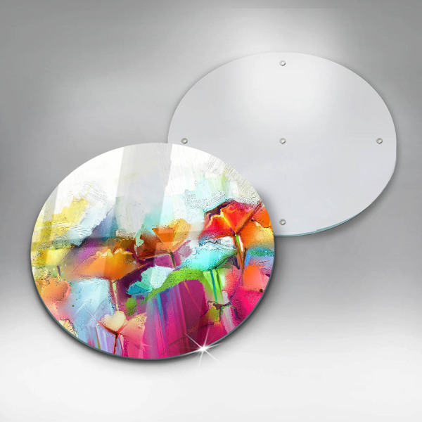 Protection plaque induction Fleurs peintes