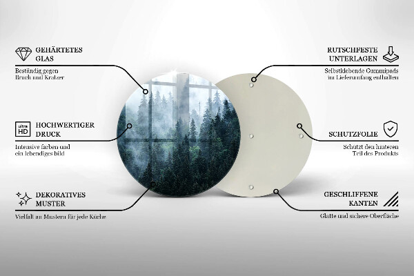 Protection plaque induction Arbres forestiers et brouillard