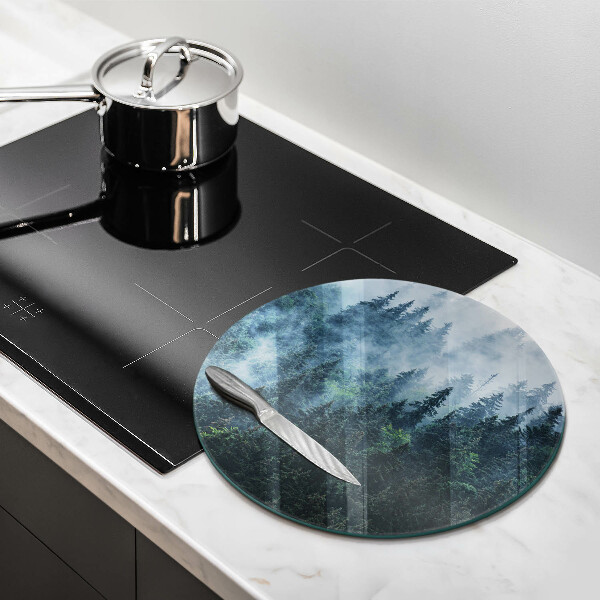 Protection plaque induction Arbres forestiers et brouillard