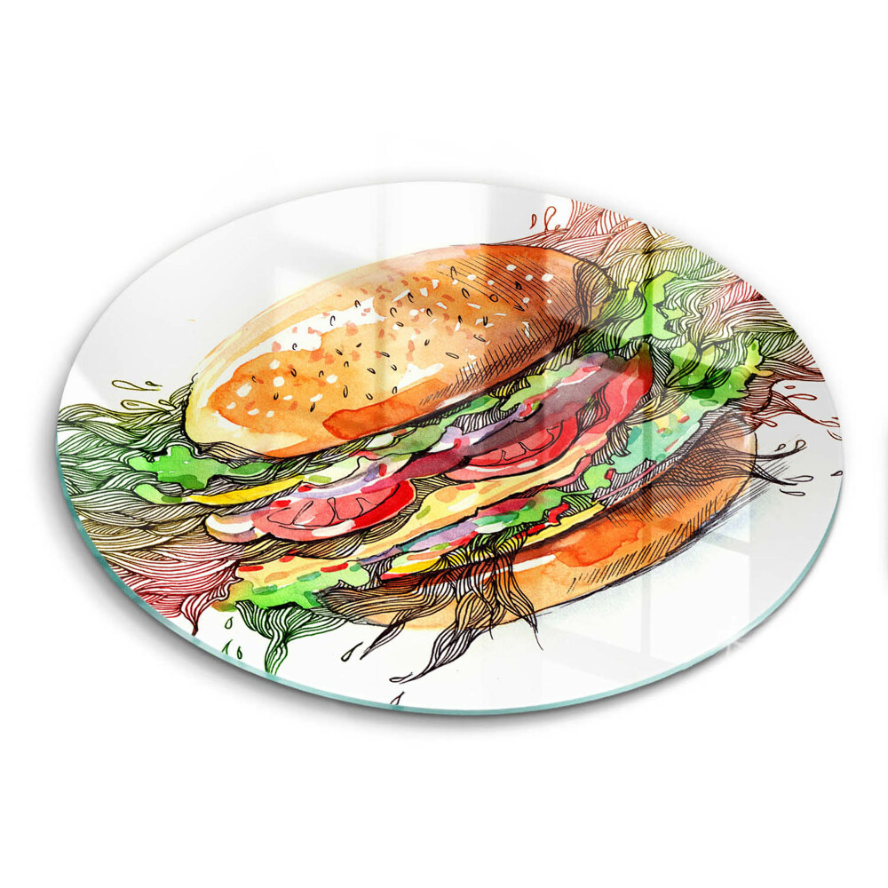 Protection plaque induction Dessin de hamburger