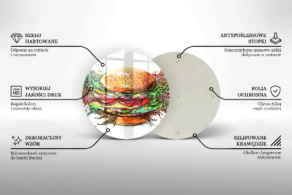 Protection plaque induction Dessin de hamburger