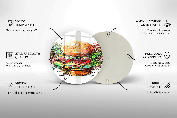 Protection plaque induction Dessin de hamburger