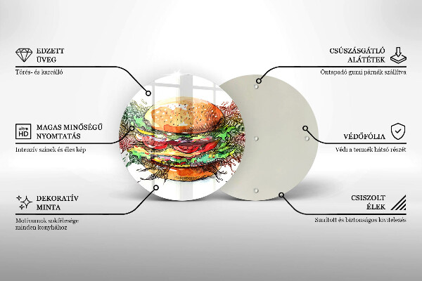 Protection plaque induction Dessin de hamburger