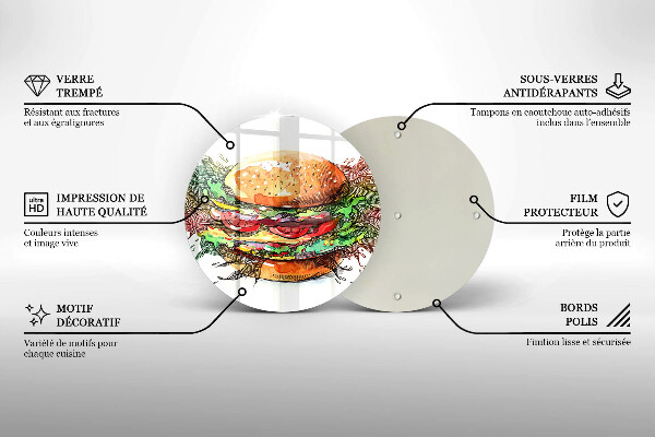 Protection plaque induction Dessin de hamburger