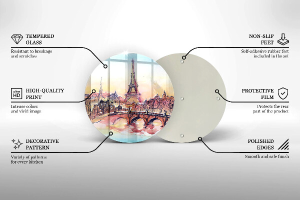 Protection plaque induction Paysage de Paris Tour Eiffel