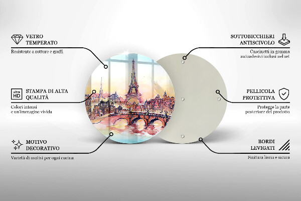 Protection plaque induction Paysage de Paris Tour Eiffel