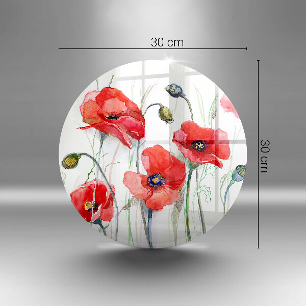 Protection plaque induction Fleurs de coquelicots rouges