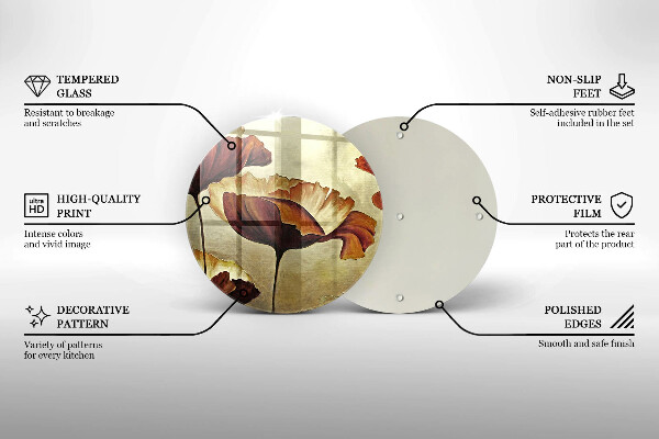 Protection plaque induction Fleurs de bohème peintes