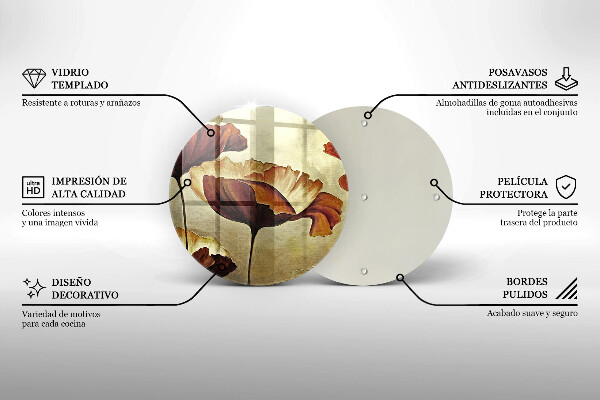 Protection plaque induction Fleurs de bohème peintes