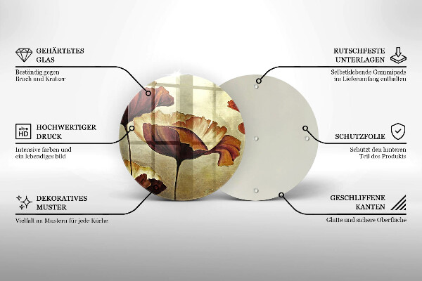 Protection plaque induction Fleurs de bohème peintes