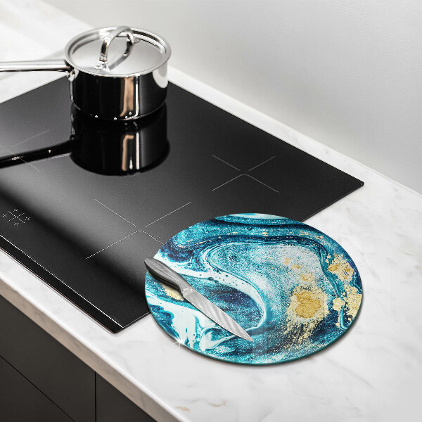 Protection plaque induction Abstraction d'or bleu