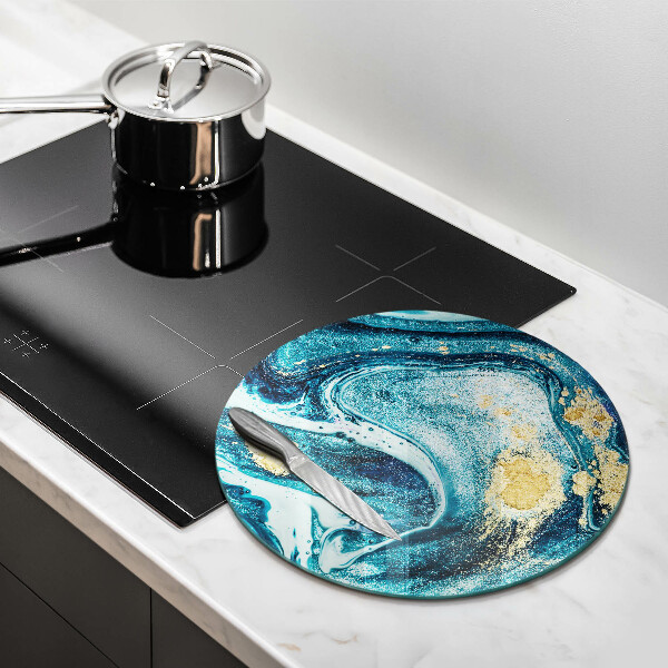 Protection plaque induction Abstraction d'or bleu