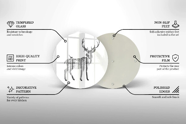 Protection plaque induction Illustration de cerf et de forêt