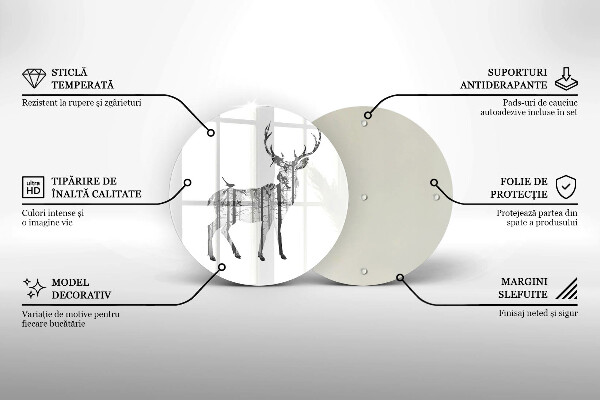 Protection plaque induction Illustration de cerf et de forêt