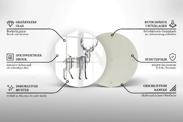 Protection plaque induction Illustration de cerf et de forêt
