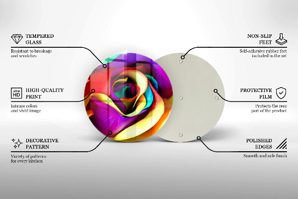 Protection plaque induction Pétales de roses colorés