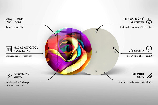 Protection plaque induction Pétales de roses colorés