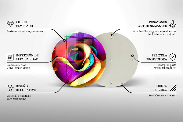 Protection plaque induction Pétales de roses colorés