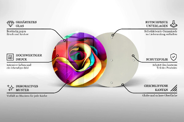 Protection plaque induction Pétales de roses colorés