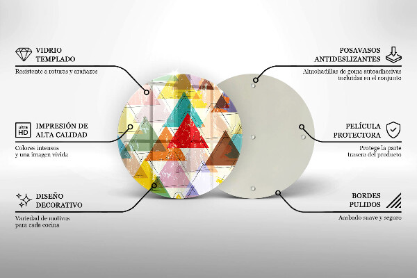 Protection plaque induction Triangles peints