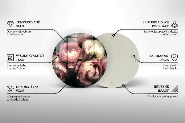 Protection plaque induction Fleurs de pivoine