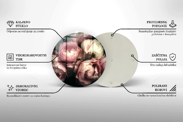 Protection plaque induction Fleurs de pivoine