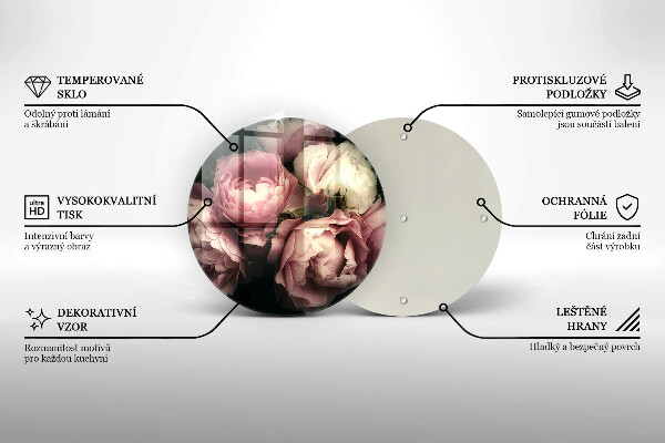 Protection plaque induction Fleurs de pivoine