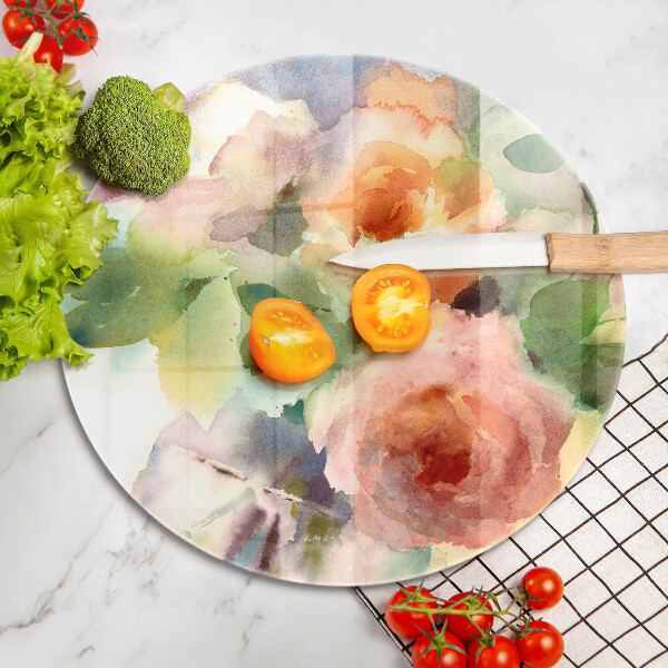 Protection plaque induction Fleurs peintes