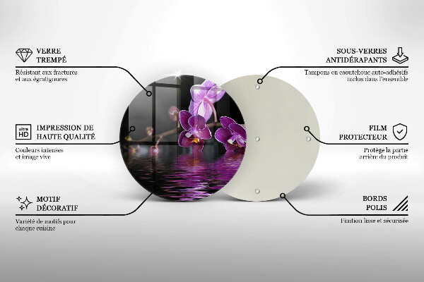 Protection plaque induction Eau zen d'orchidée