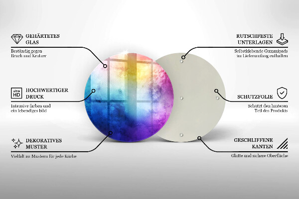 Protection plaque induction Éclaboussures d'aquarelle arc-en-ciel
